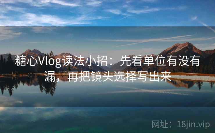 糖心Vlog读法小招：先看单位有没有漏，再把镜头选择写出来  第2张